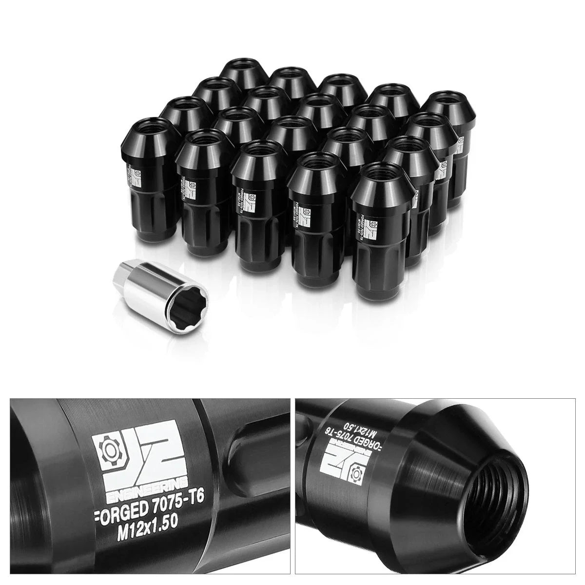 20Pcs M12x1.5 Closed End Bulge Acorn Lug Nuts for