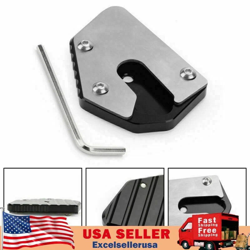 CNC Kickstand Side Stand Plate Extension Pad for Suzuki DL650 V-Strom (2004–2023) KSP-107-Black