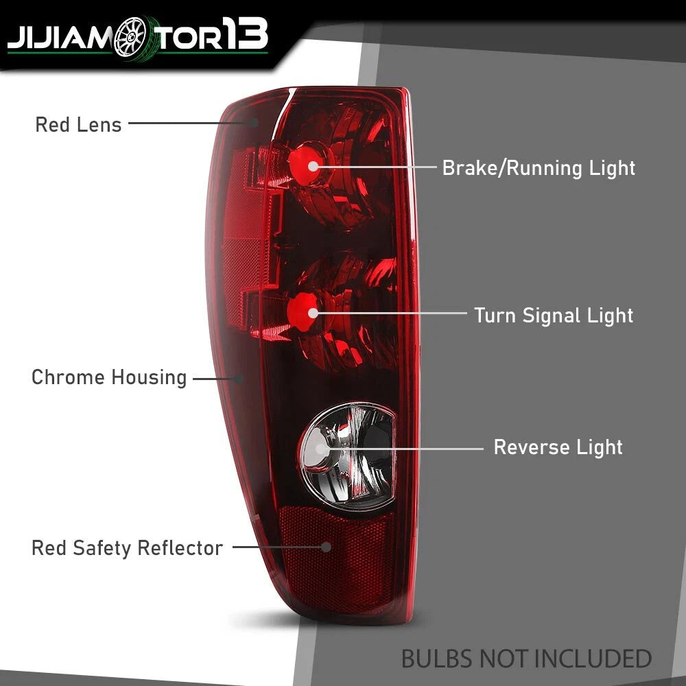Pair Red Clear Rear Brake Tail Lights for Chevy Colorado/GMC Canyon (2004–2012)