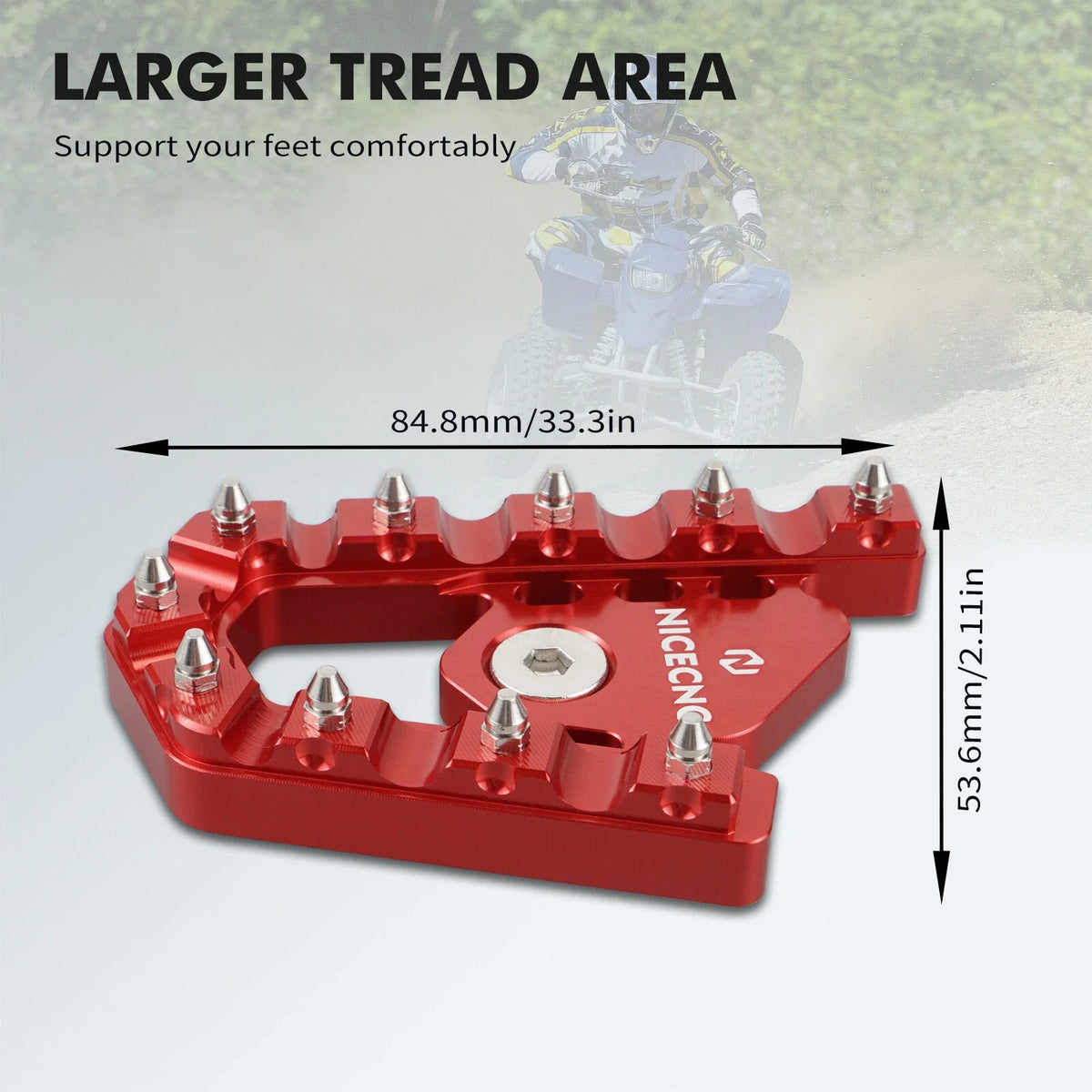 Brake Pedal Extender Pad for Yamaha Blaster YFS200 (1988–2006) 84.8mmx53.6mm