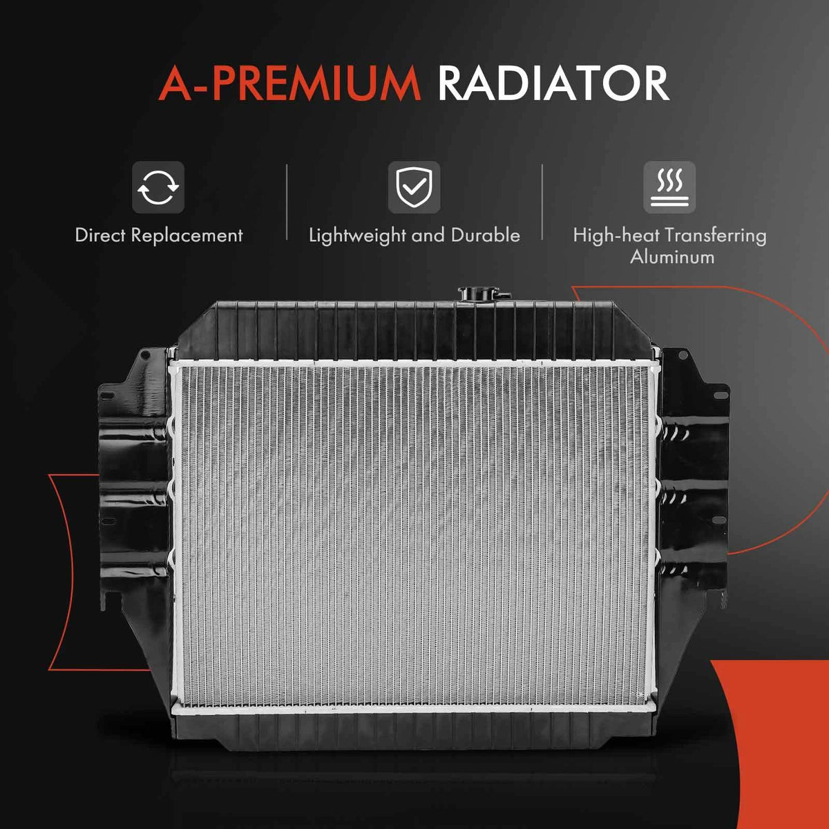 A-Premium Radiator with Trans Oil Cooler for Ford E-150 E-250 (1992–1996) F5UZ8005A F5UZ8005B 1456