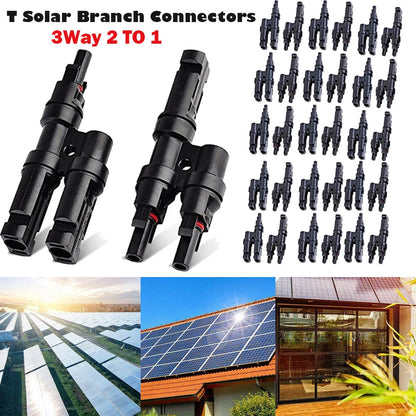 15 Pairs T Branch Connectors for Solar Panels Cable Splitter Coupler