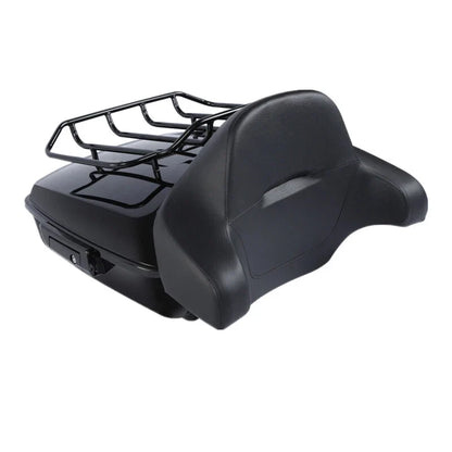 Chopped Trunk Backrest Pad Mount Rack for Harley Touring Road Glide (1997–2008)