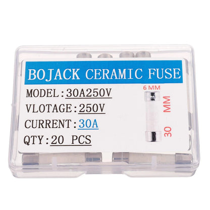 Set of 6 Slow-Blow Ceramic Fuses 30A 250V 6x30mm