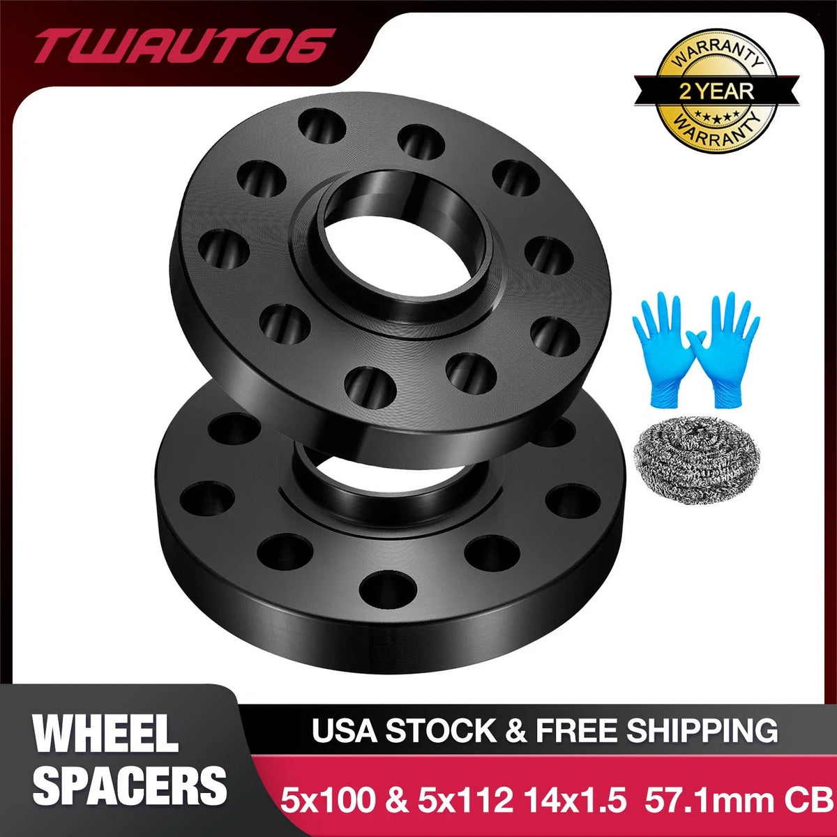 20mm Hubcentric Wheel Spacers Adapters for VW Audi (5x100/5x112) (57.1mm)