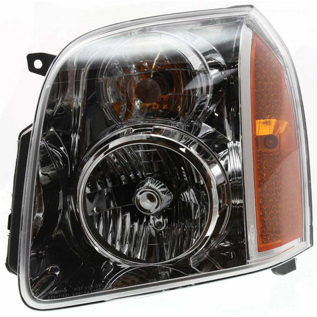 Headlight Assembly for GMC Yukon (2007–2014) - Driver Side, Chrome, LLX-GM2502265C-CL360A70, GM2502265