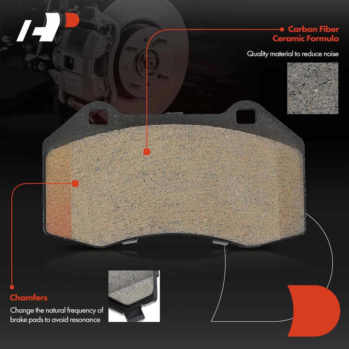 Set of 4 Front Side Ceramic Brake Pads for Chevrolet HHR Cobalt (2008–2010) - MGD1379C, PGD1379C, 171379, P-1379, P1379