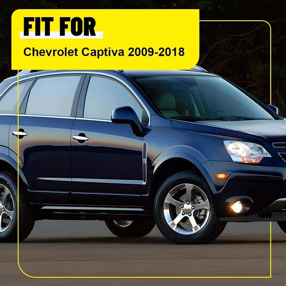 Glossy Black BC Pillar Cover Trim for Chevrolet Captiva (2009–2018) 6-30X