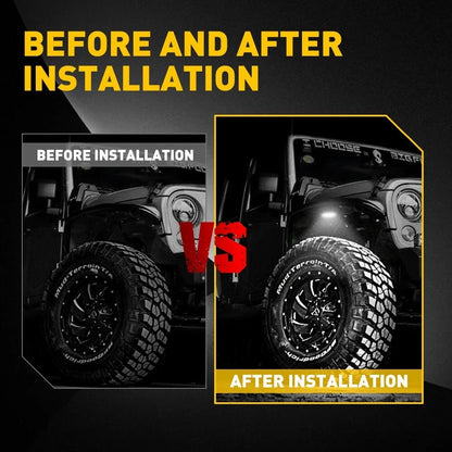 12X White LED Rock Lights for Offroad SUV Pickup Truck