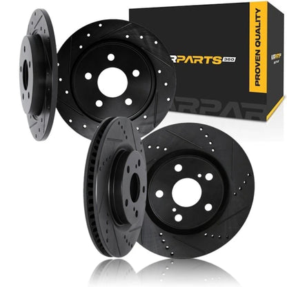 Rotor Set for Mazda CX-5 (2016–2018) ALX-PAU-DF-8004-80038-CLA1 Black Drilled Slotted