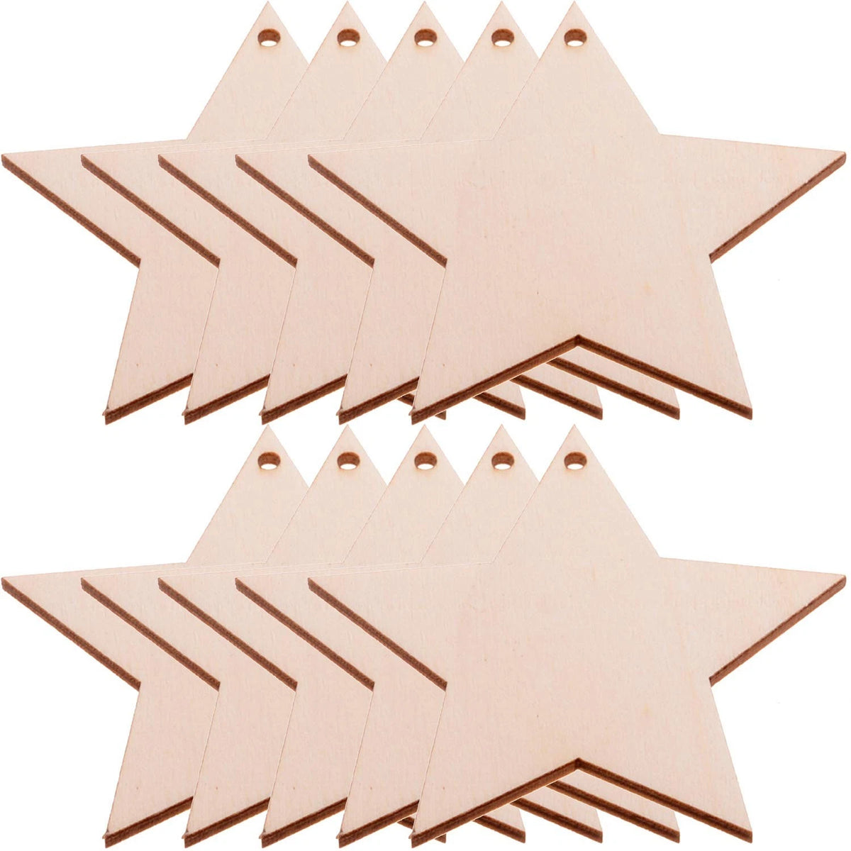 Pack of 50 Wooden Christmas Tree Hanging Ornaments (3 Inch)