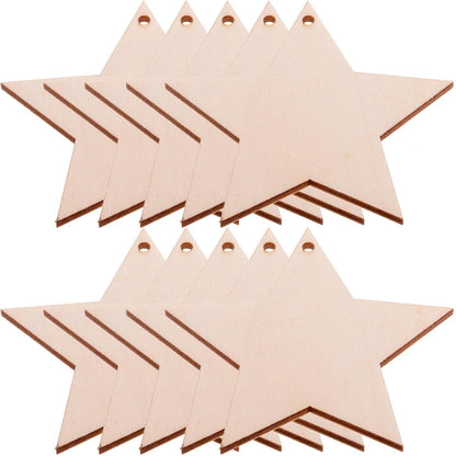 Pack of 50 Wooden Christmas Tree Hanging Ornaments (3 Inch)