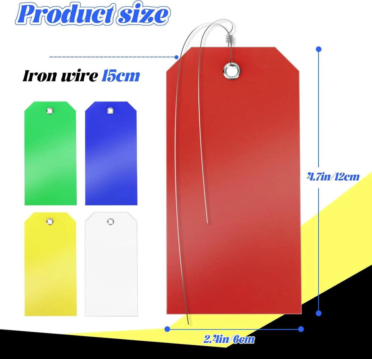 Set of 100 Plastic Shipping Tags with Wire, Waterproof, 20230404001