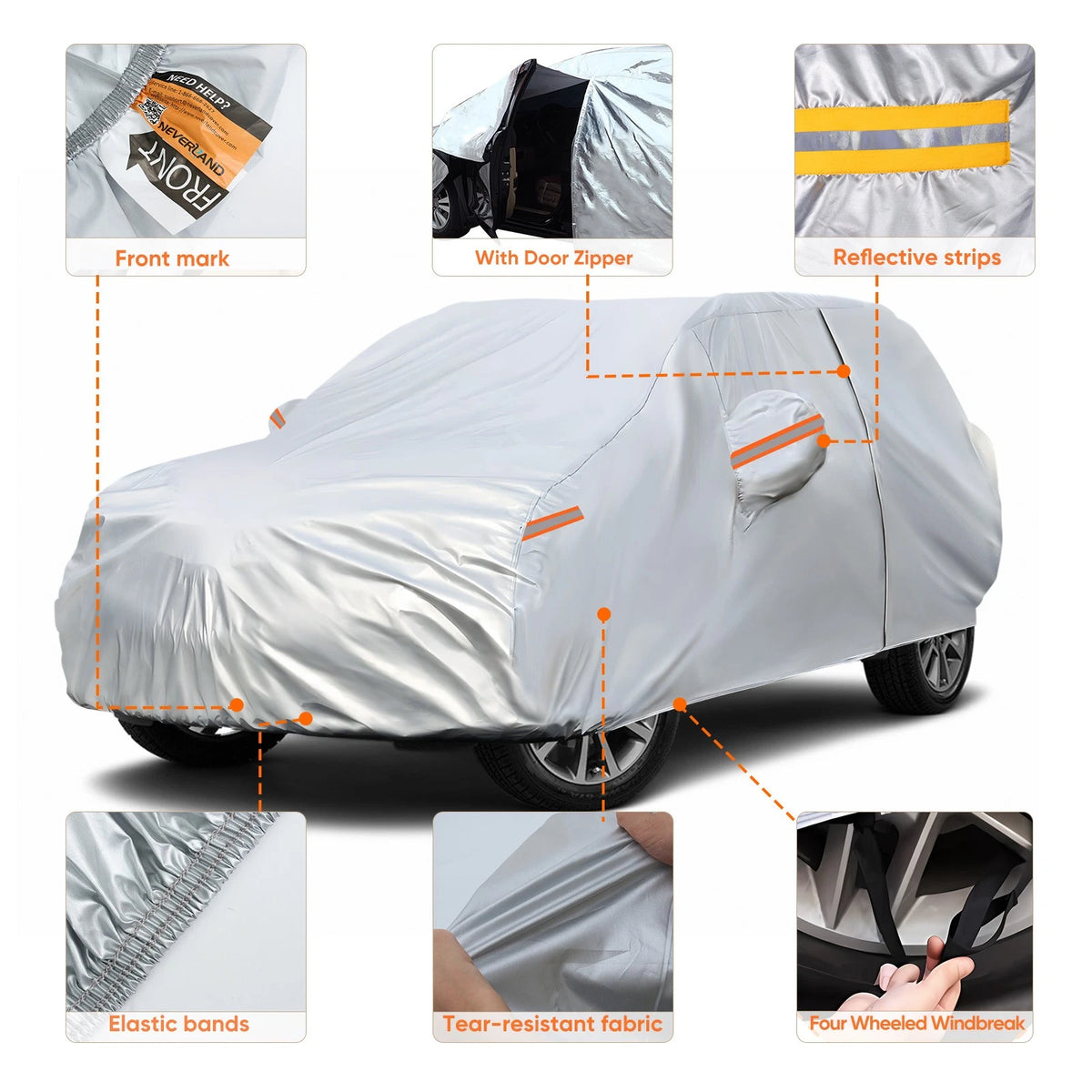 Full SUV Car Cover Waterproof Outdoor UV Protection (L)