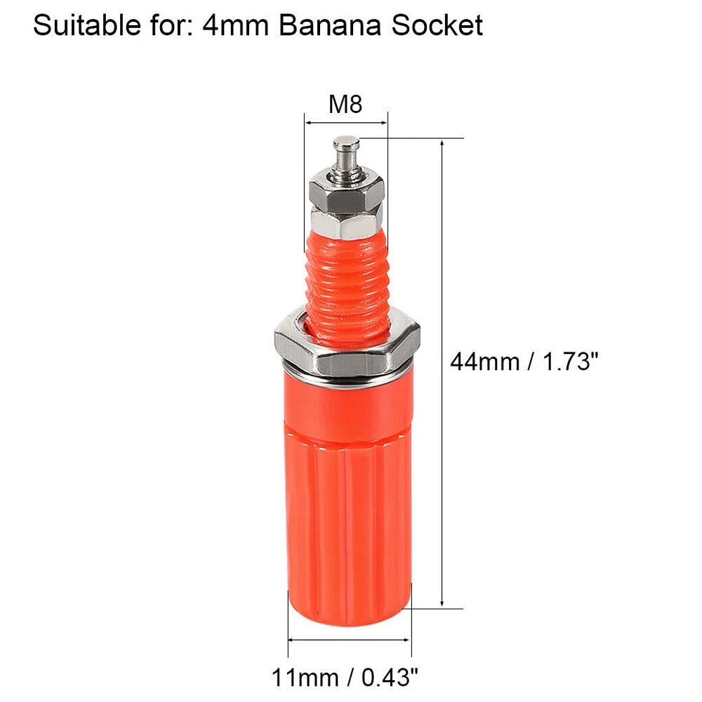 20PCS Binding Post M8 Thread Connector Banana Plug Jack Socket