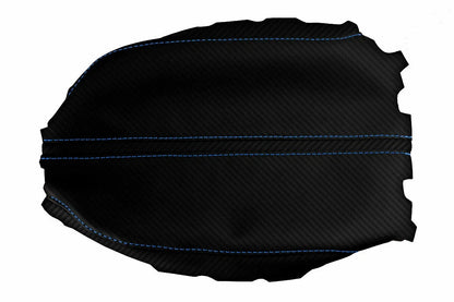 Console Lid Armrest Cover for Acura TLX (2015–2020) Carbon Fiber Blue Stitch