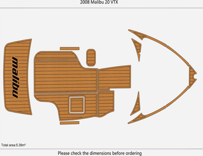 EVA Foam Pads for Malibu 20 VTX (2008) - Cockpit Swim Platform Teak Deck Mat