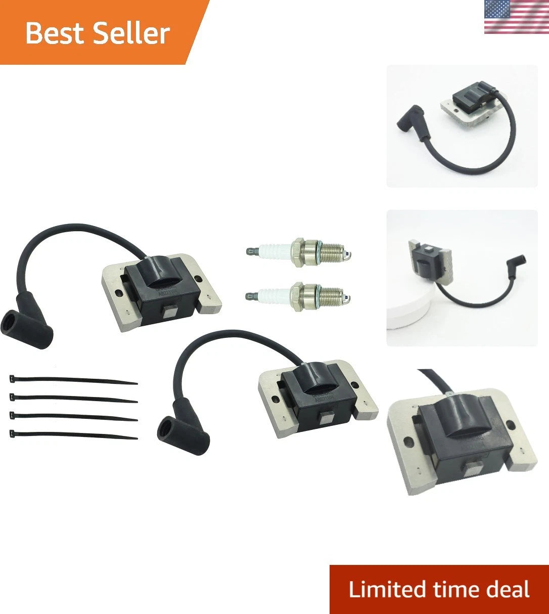 2-Pack Ignition Coil Module with Spark Plugs for Kohler Engine Upgrade