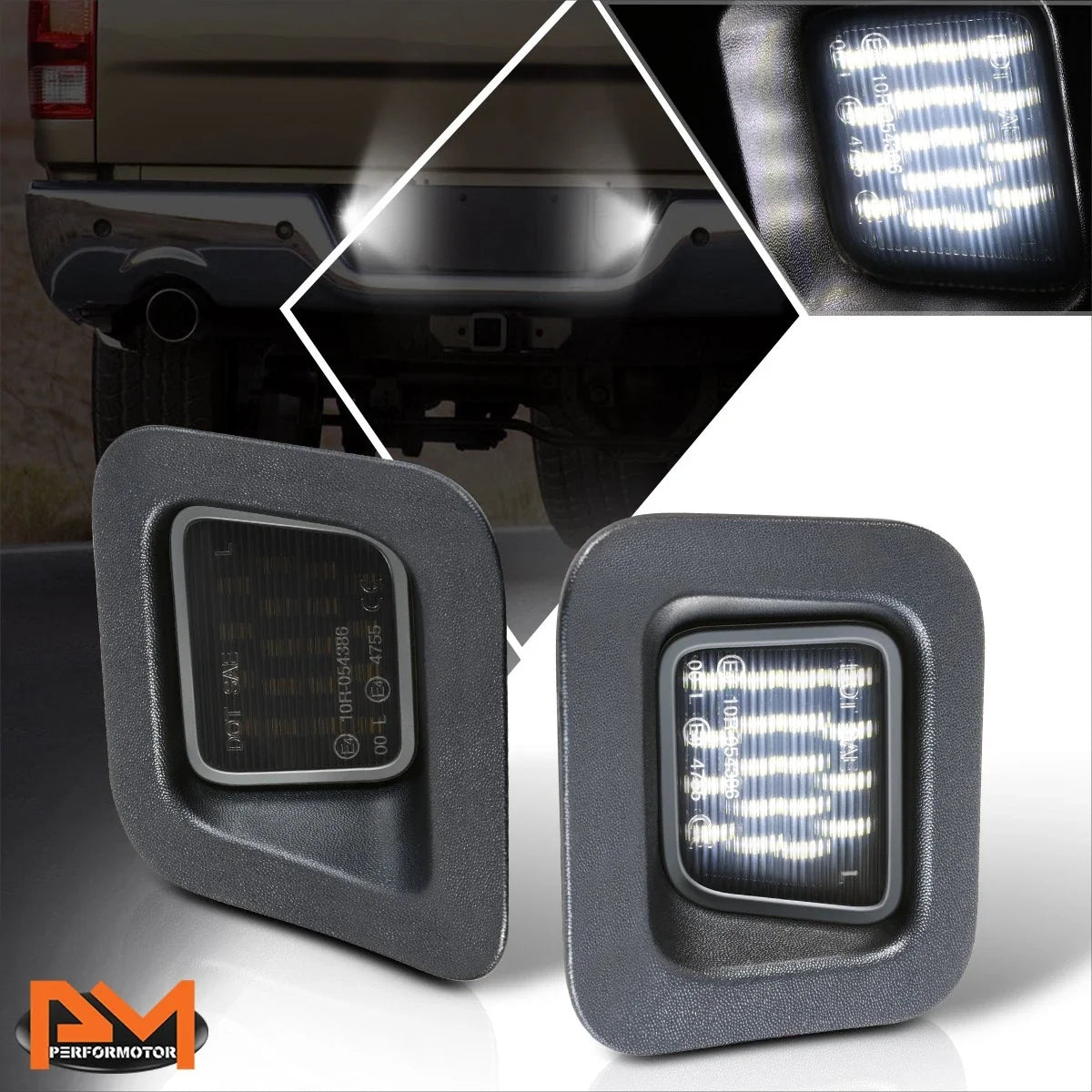 2X Clear Lens LED License Plate Lights for Dodge Ram 1500-3500 (2003–2013)