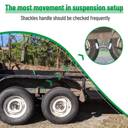Racewill Trailer Shackles Kit for Trailer (2-1/4" Shackle)