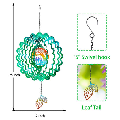Tree of Life Wind Spinner 12 Inch 3D Stainless Steel