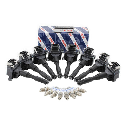 Set of 8 Ignition Coils & 8 Double Platinum Spark Plugs for BMW V8 N62 (2001–2010)