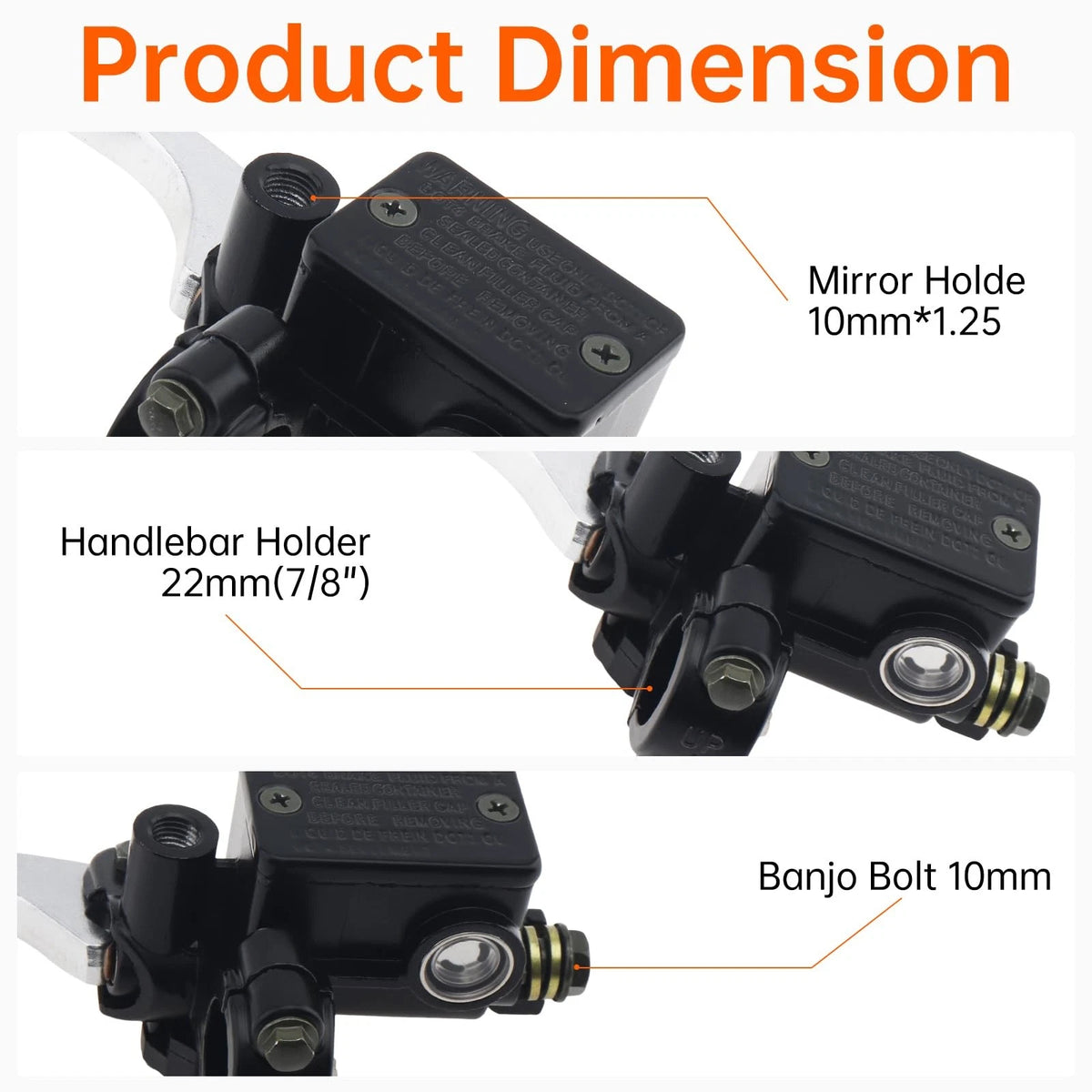 22mm M10 Motorcycle Handlebar Front Left Hand Brake for