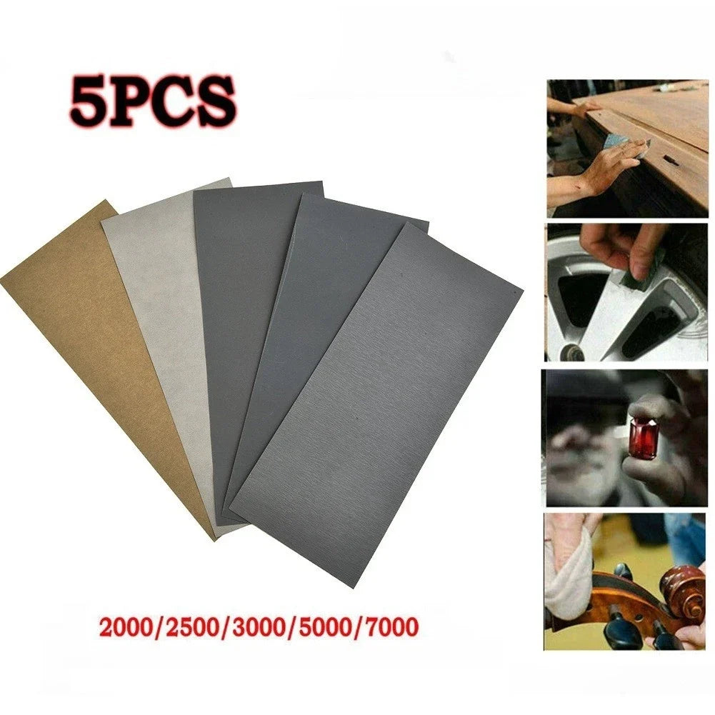 Set of 5 Sandpaper 2000/2500/3000/5000/7000 Grit for Abrasive Tool 230x93mm