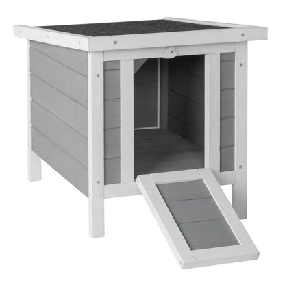 Wood Cat Dog House Shelter for Indoor/Outdoor Use
