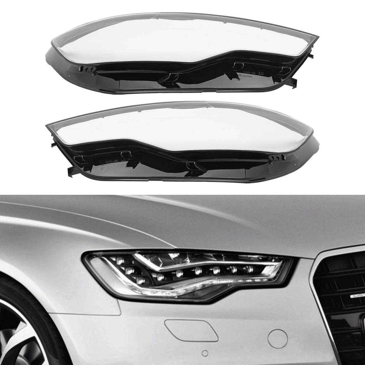 Headlight Lens Covers for Audi A6 C7 (2011–2015)