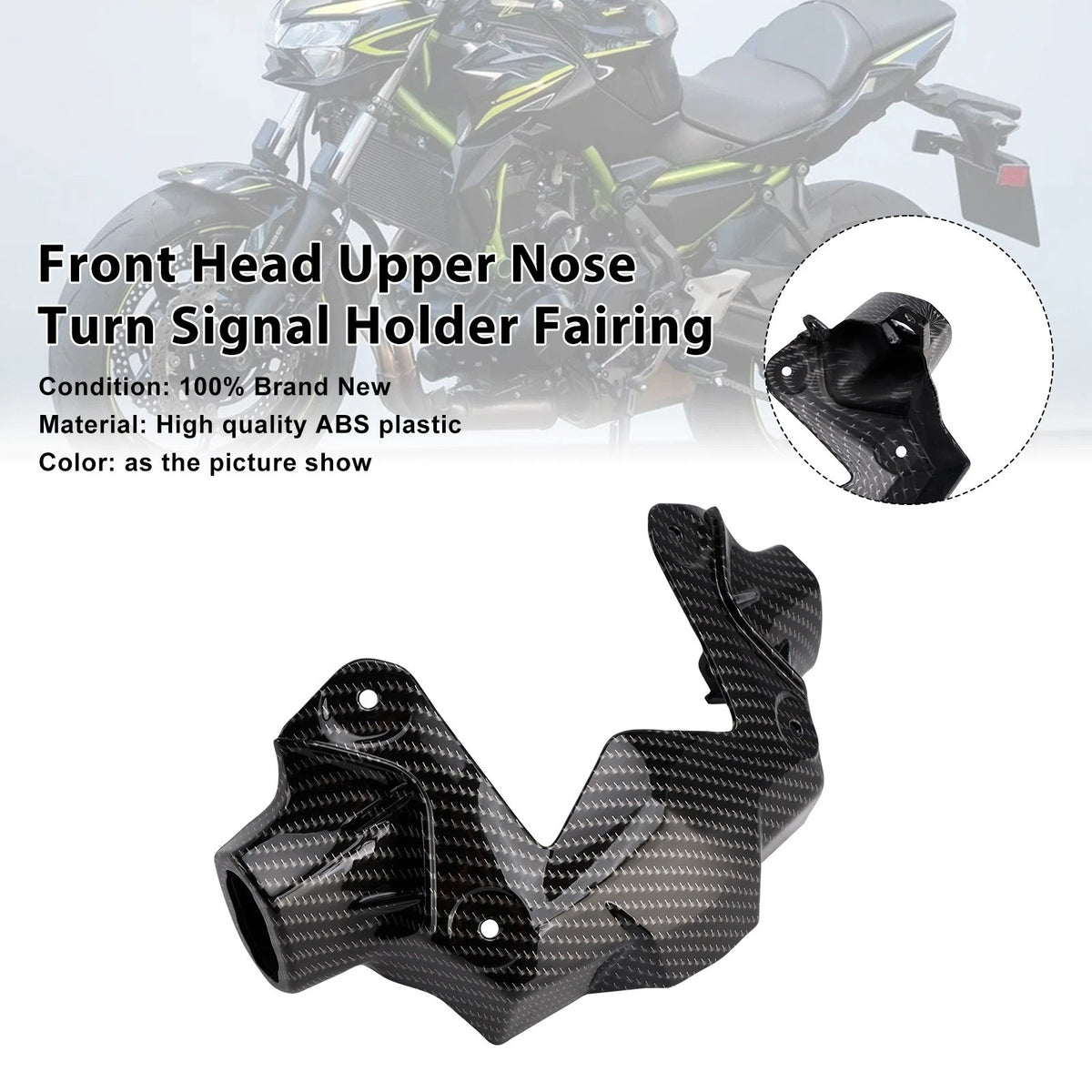 Front Head Upper Nose Turn Signal Holder for Kawasaki Z900 (2020–2024) M549-A644-CBN