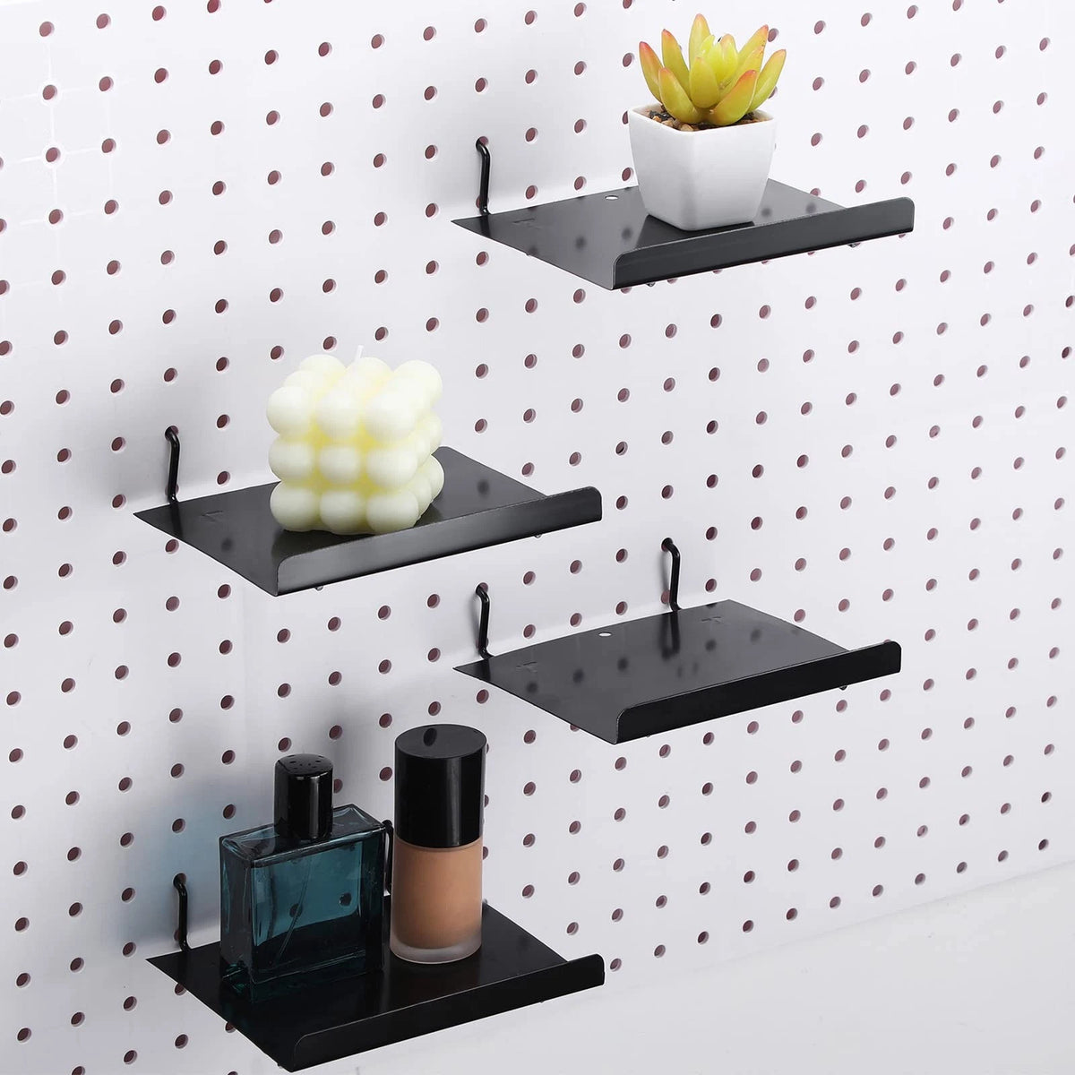 Set of 4 Pegboard Shelves for Wall Organizer