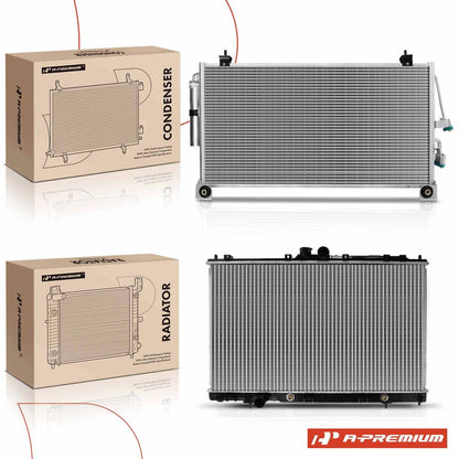 2X Radiator & AC Condenser Cooling Kit for Mitsubishi Outlander (2003–2006) - 1350A176, MI3010198, MN180842, MR958462