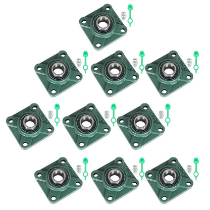Set of 10 UCF205-16 Pillow Block Flange Bearings 1" Bore 4 Bolt