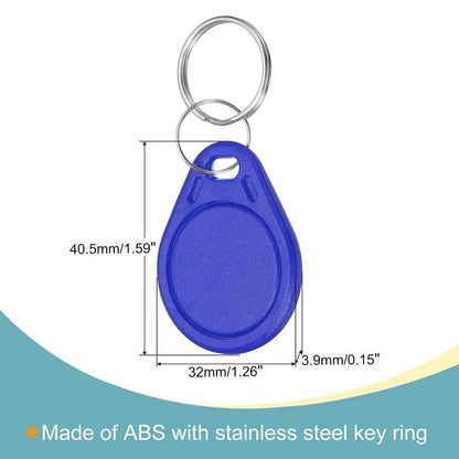 200PCS RFID IC Card Key Tags Keyfobs NFC Tag Keychain 13.56MHz Blue