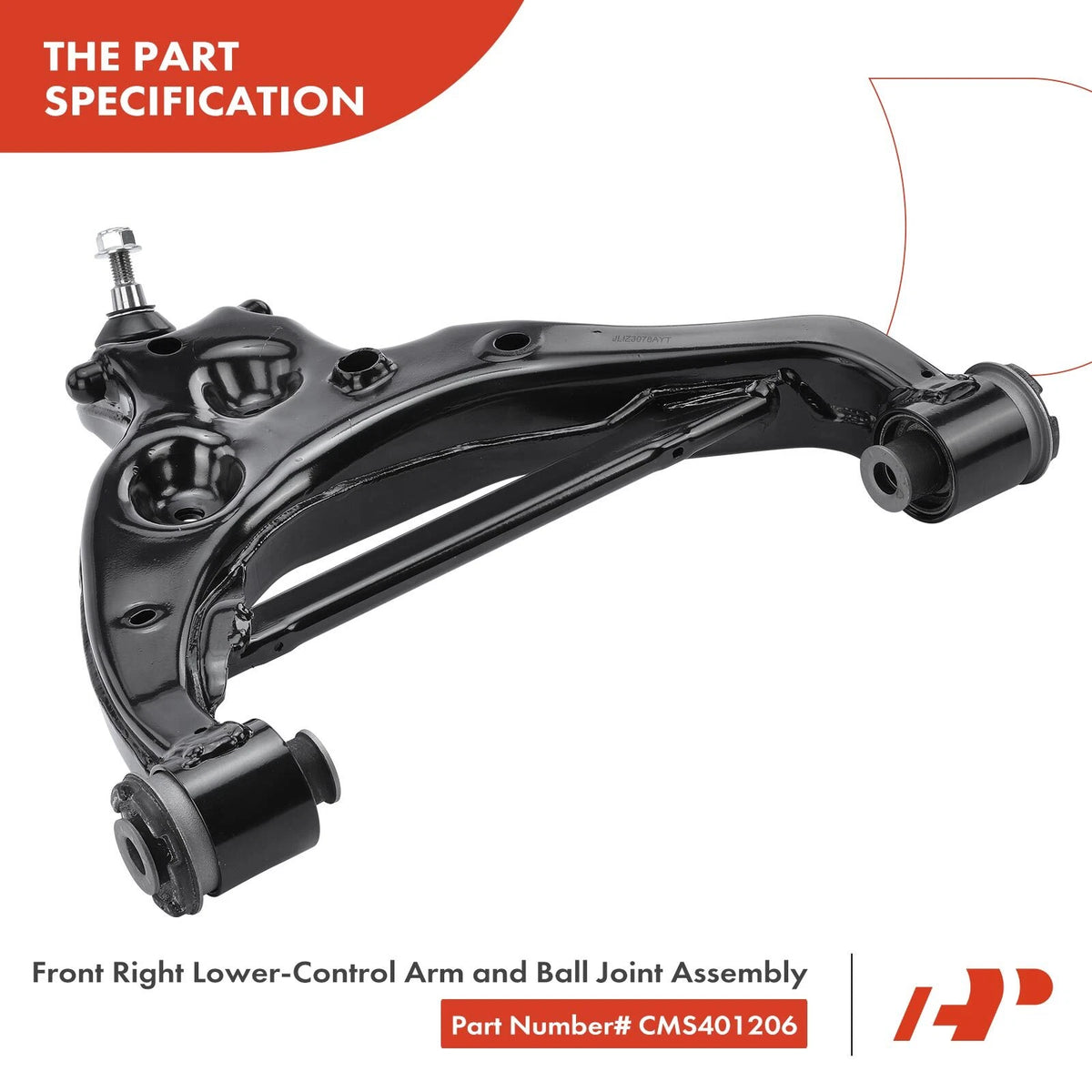 Front Right Lower Control Arm w/ Ball Joint for Ford F-150 (2015–2020) FL3Z3078A FL3Z3078B FL3Z3078C JL1Z3078A JL1Z3078B CMS401206