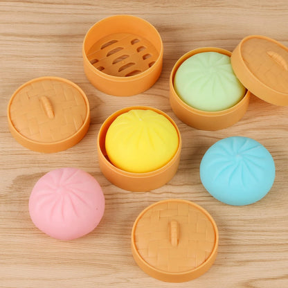 Set of 4 Colorful Dumpling Stress Balls Fidget 1.6 inches
