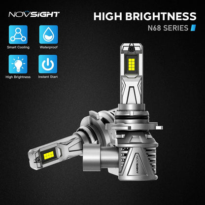 2X NOVSIGHT 9006 LED Headlight Bulbs for Halogen Replacement (NOVA500-N68-9006)