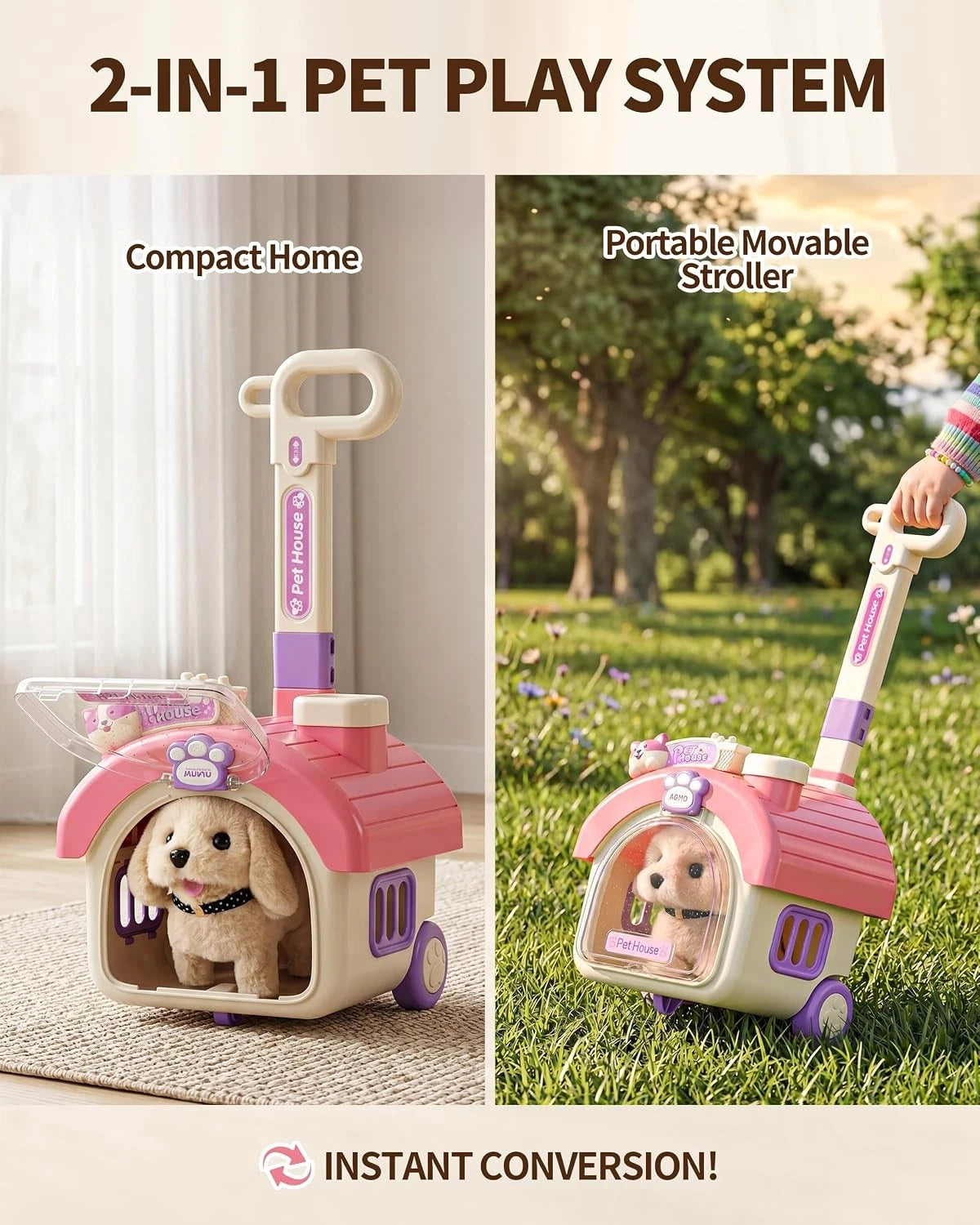 23 Pcs Dog Toys for Kids Girls - Interactive Realistic Stuffed Dog