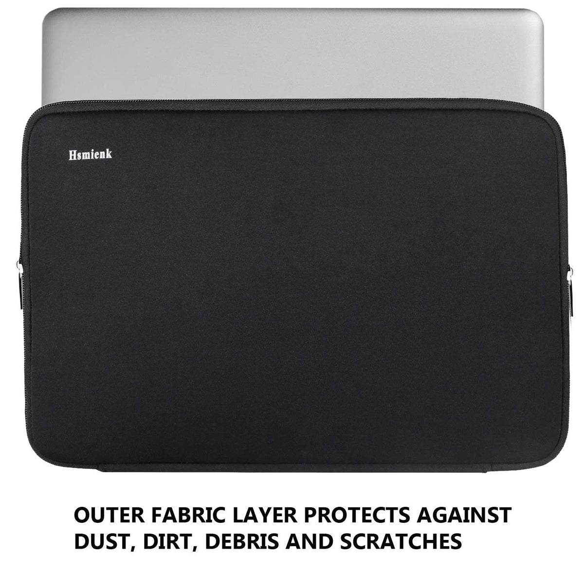 15.6 Inch Laptop Sleeve - Durable Shockproof Protective Cover Black