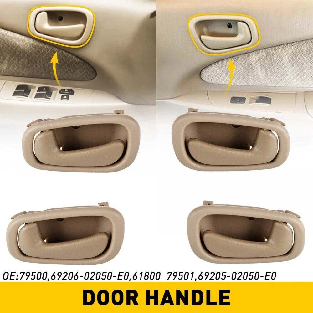 Beige Interior Door Handle 4-Piece for Toyota Corolla/Chevy Prizm (1998–2002)