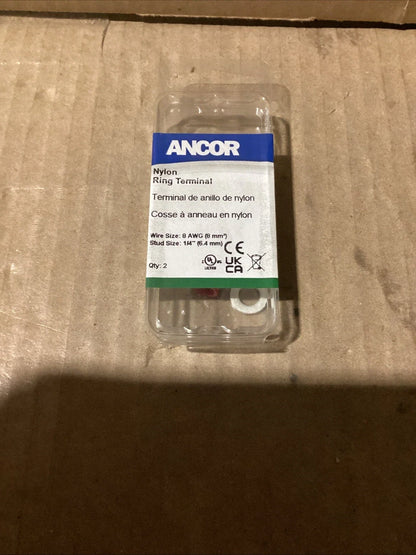 Set of 2 Ancor 230234 8 AWG Nylon Ring Terminal for Automotive (N/A)