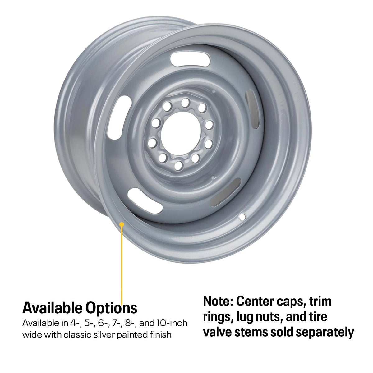 GM Rally Dual Pattern Wheels 15x8 for (9101967-SIL-15X8)