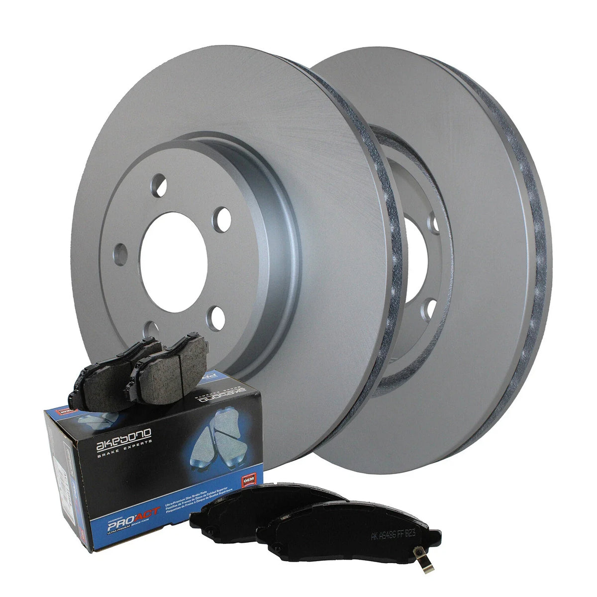 Front Brake Kit 320mm Rotors Akebono Ceramic Pads for Dodge Challenger (2008–2023)