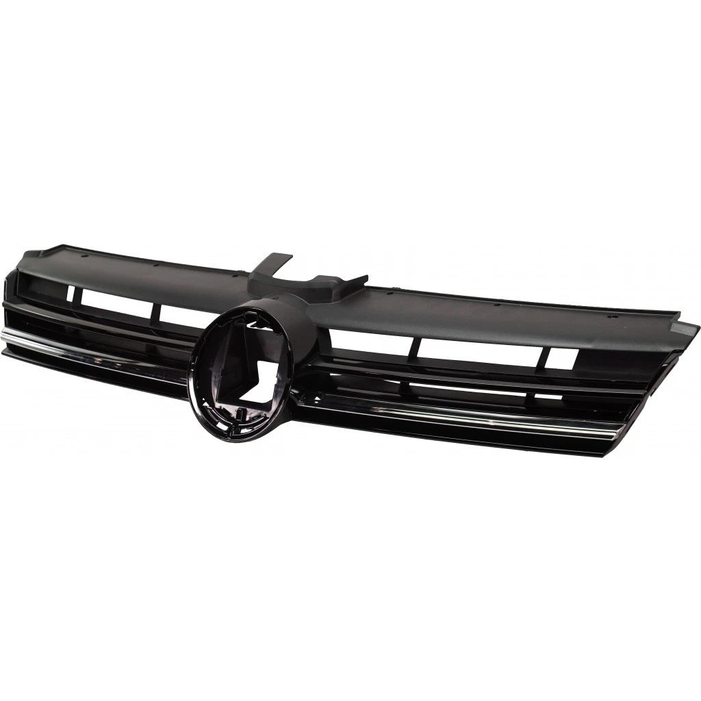 Grille for Volkswagen Golf (2018–2020) Textured Black w/ Chrome Molding VW1200176