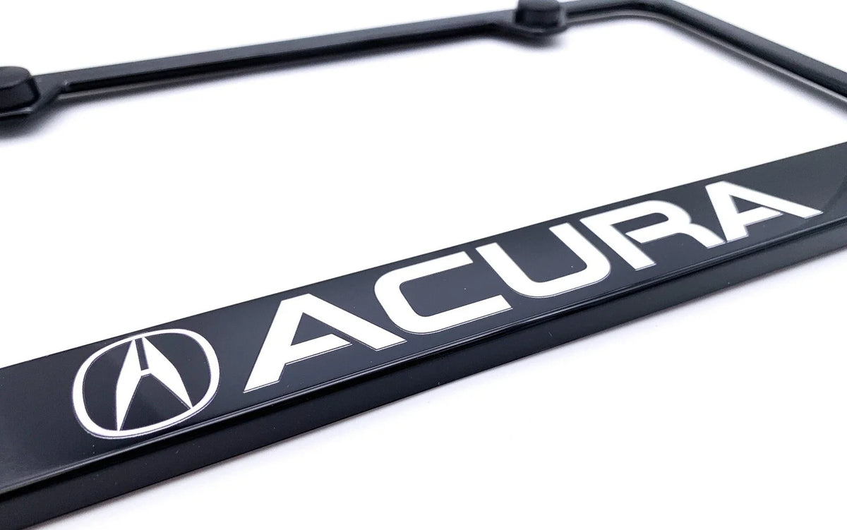 License Plate Frame Black Plastic with White Acura Logo for Acura (2000–2024)