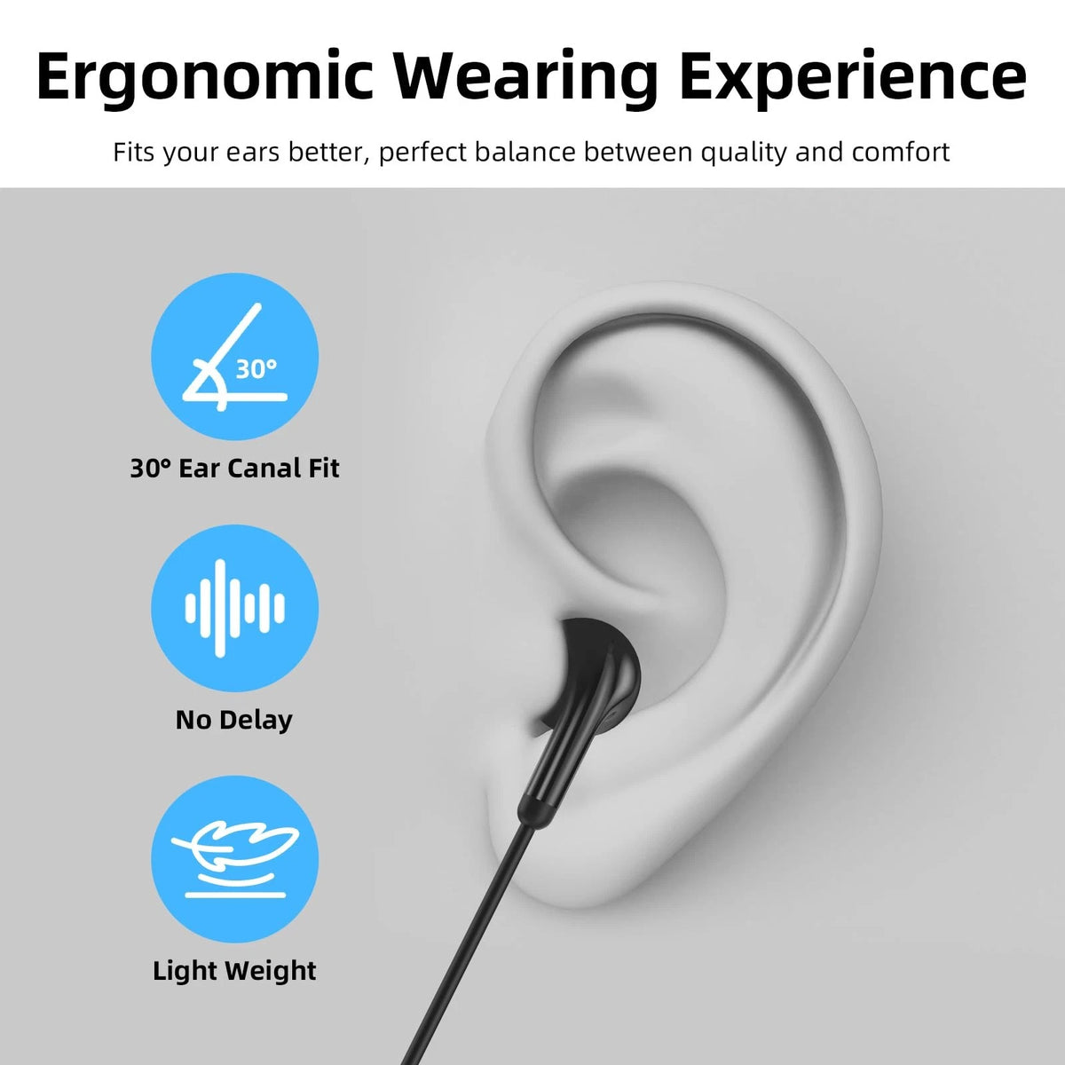 Wired Earbuds 3.5mm Headphones with Microphone for Chromebook Laptop PC