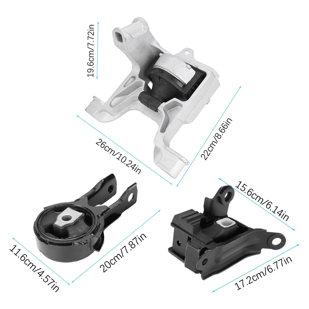 3X Engine Motor and Trans Mount Set for Scion iA, Mazda CX-3 (2016–2019) EM-20267-73446