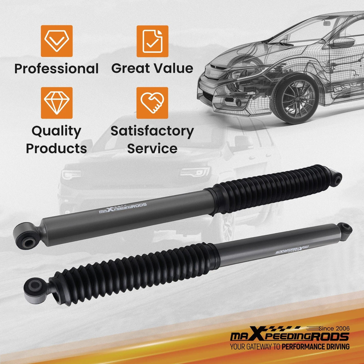 6" Suspension Lift Kit with Nitrogen Shocks for Chevy GMC 1500 4WD (2007–2013)