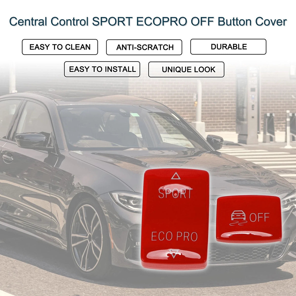 2X Central Control Sport Ecopro Off Button Cover for BMW 1 2 3 5 Series (2011–2020)